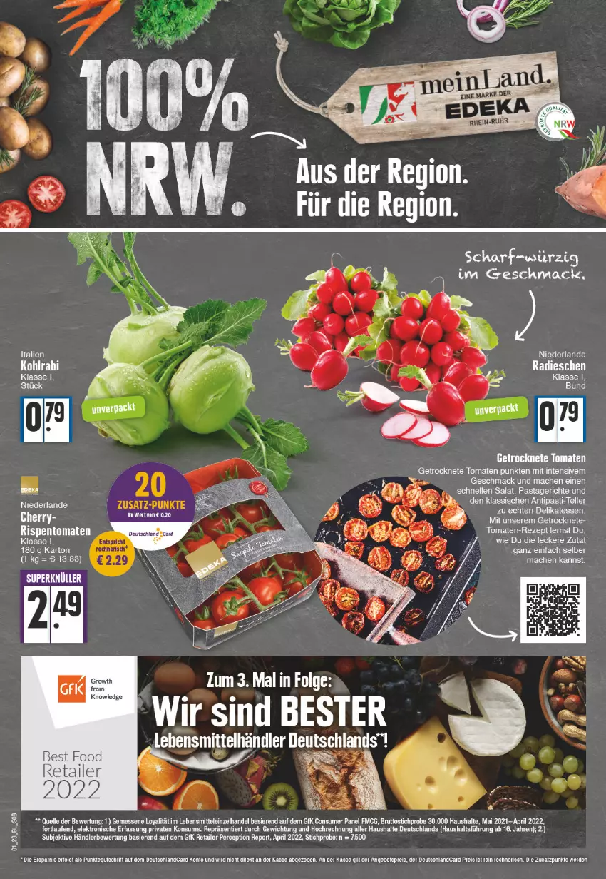 Aktueller Prospekt E Center - Angebote der Woche - von 02.01 bis 07.01.2023 - strona 8 - produkty: brut, Elektro, elle, Getrocknete Tomaten, HP, kohlrabi, Laufen, lebensmittel, mac, pril, radieschen, rezept, rispentomaten, Ti, tomate, tomaten