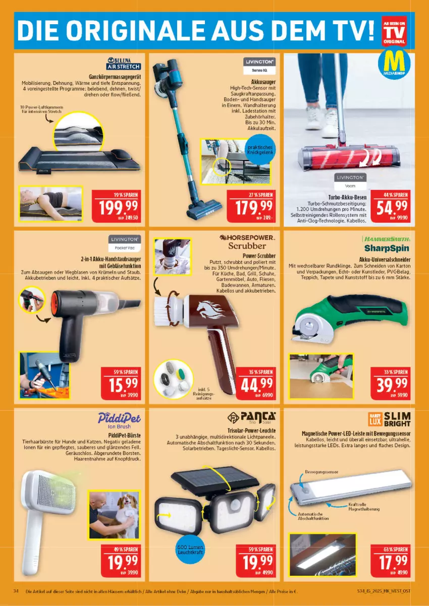 Aktueller Prospekt Marktkauf - Prospekt - von 02.11 bis 08.11.2025 - strona 34 - produkty: akku, akku-handstaubsauger, armatur, armaturen, auto, Bad, Badewanne, Bewegungssensor, bürste, dip, eis, Garten, gartenmöbel, grill, handstaubsauger, kraft, küche, leds, Leuchte, Massagegerät, möbel, ndk, paneel, Reinigung, Schal, schuhe, Sharp, staubsauger, Tapete, teppich, Ti, tisch, wandhalterung, Wanne