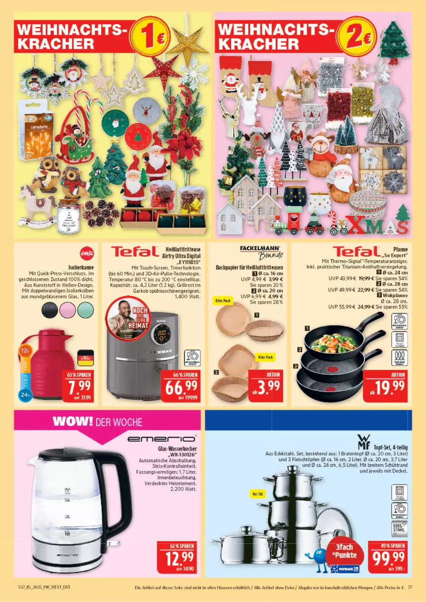 Aktueller Prospekt Marktkauf - Prospekt - von 02.11 bis 08.11.2025 - strona 37 - produkty: auto, beleuchtung, braten, Bratentopf, Brei, decke, Deckel, edelstahl, eis, elle, erde, fackelmann, fleisch, fritteuse, glas-wasserkocher, grill, grillrost, Heißluftfritteuse, isolierkanne, Kocher, mam, papier, pfanne, reis, rollei, Schal, Signal, spülmaschinen, Ti, timer, tisch, topf, topf-set, wasser, wasserkocher, wok