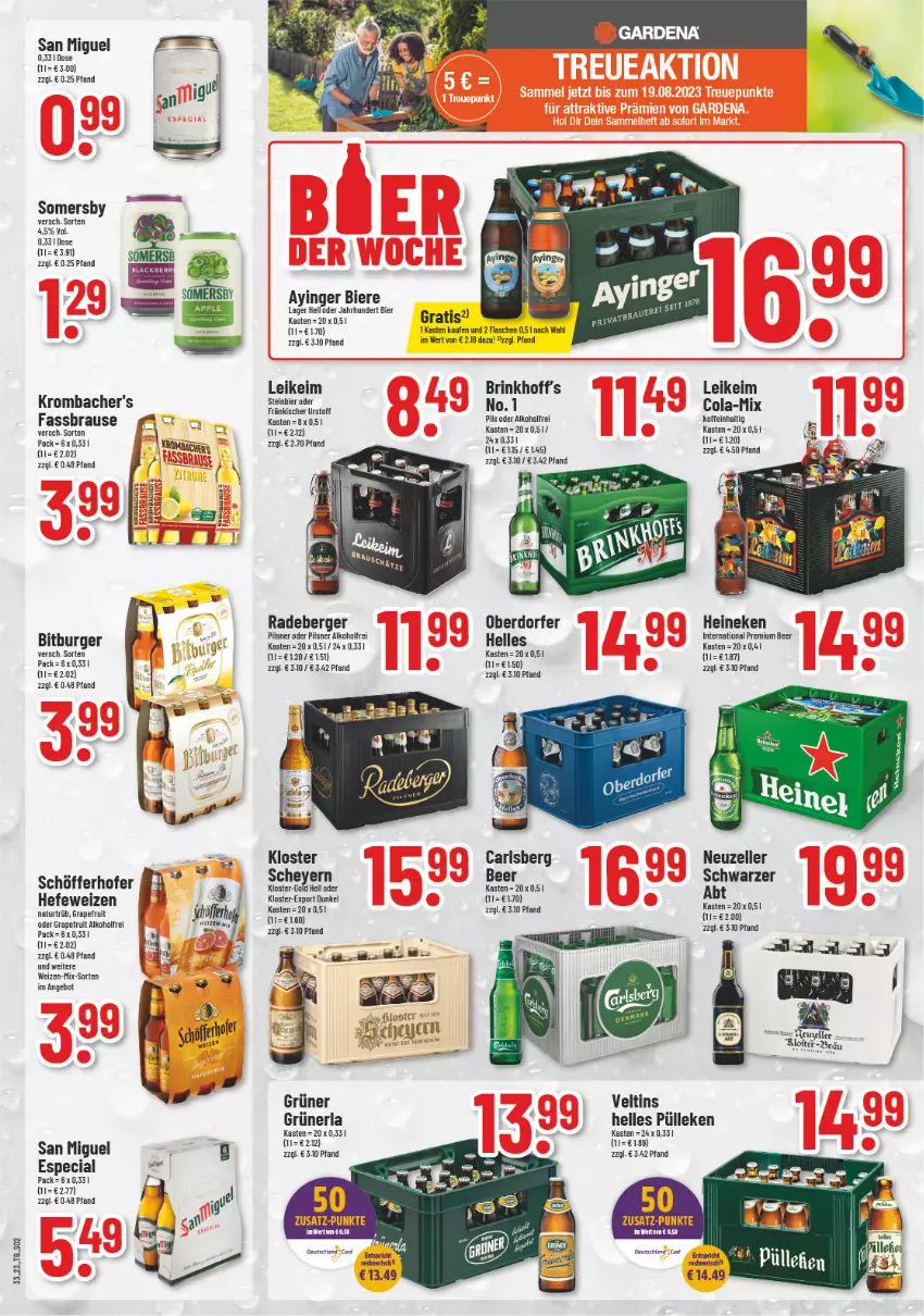 Aktueller Prospekt Trinkgut - von 14.08 bis 19.08.2023 - strona 2 - produkty: alkohol, angebot, Berger, bier, Biere, bitburger, brause, burger, carlsberg, carlsberg beer, cola, elle, fassbrause, flasche, grapefruit, Hefe, hefeweizen, heineken, krombache, krombacher, natur, pils, pilsner, radeberger, radeberger pilsner, schöfferhofer, somersby, Ti, veltins