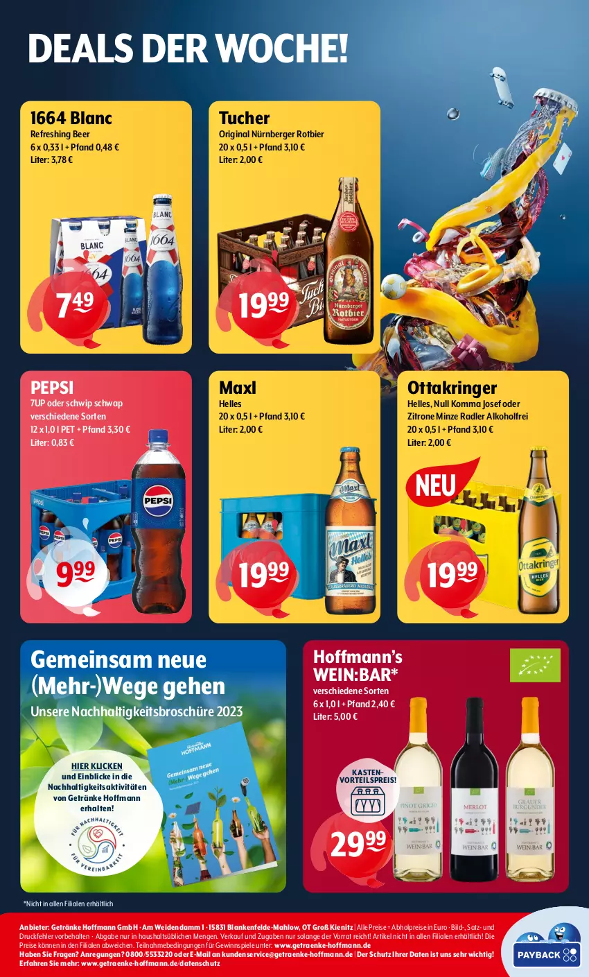 Aktueller Prospekt Getraenke Hoffmann - Prospekte - von 27.05 bis 01.06.2024 - strona 8 - produkty: 7UP, abholpreise, alkohol, Berger, bier, eis, elle, getränk, getränke, gewinnspiel, gin, minze, nürnberger, Ottakringer, pepsi, radler, reis, ring, Schwip Schwap, Spiele, Ti, tuc, Tucher, vorteilspreis, wein, zitrone