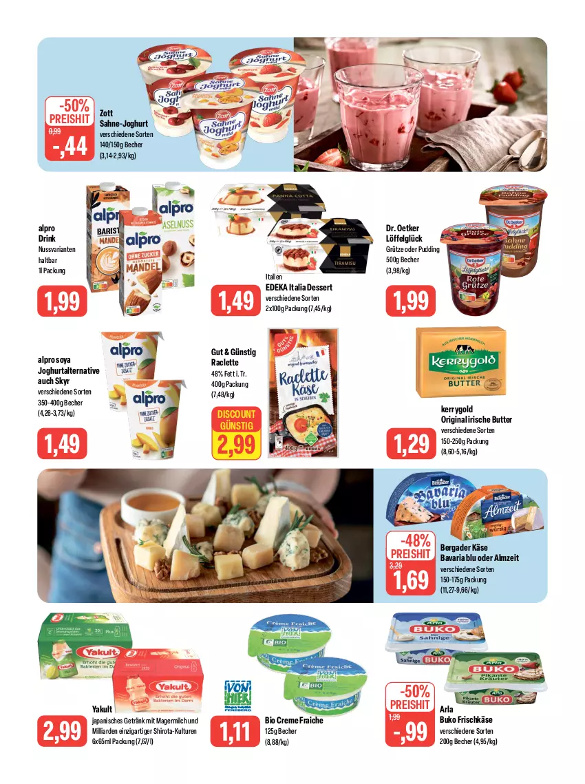 Aktueller Prospekt Feneberg - Prospekte - von 14.12 bis 16.12.2023 - strona 7 - produkty: alpro, arla, arla buko, bavaria blu, Becher, bergader, bio, Buko, butter, creme, deka, dessert, discount, Dr. Oetker, drink, edeka italia, eis, frischkäse, Germ, getränk, gin, grütze, irische butter, joghur, joghurt, Käse, kerrygold, LG, Löffel, milch, nuss, pudding, reis, Ria, sahne, Skyr, soya, Ti, zott