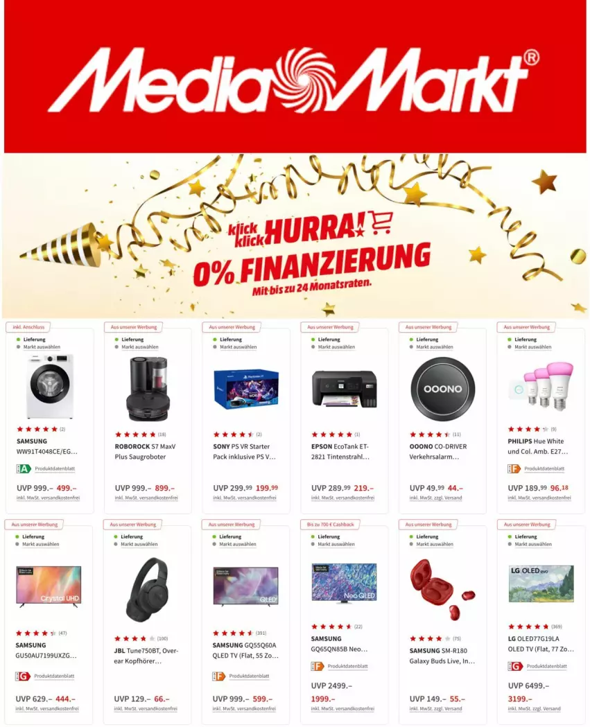 Aktueller Prospekt Media Markt - Prospekte - von 26.05 bis 02.06.2022 - strona 1 - produkty: epson, kopfhörer, led tv, LG, ndk, oled tv, Philips, qled, rel, Samsung, Sandkasten, Saugroboter, sony, Ti, uhr, versandkostenfrei