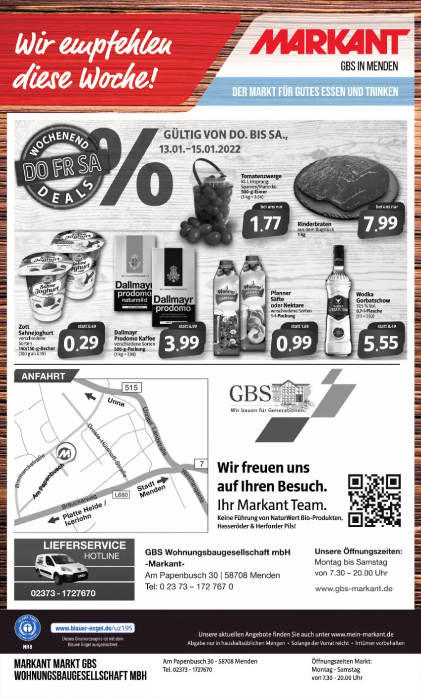 Aktueller Prospekt Markant - Prospekte - von 10.01 bis 15.01.2022 - strona 12 - produkty: angebot, angebote, auer, Bau, bio, brie, drucker, elle, Engel, hasseröder, joghur, joghurt, kerze, lieferservice, natur, pils, rwe, sahne, Sahnejoghurt, Ti, uhr, zott