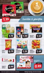 Gazetka promocyjna Markant - Prospekte - Gazetka - ważna od 15.01 do 15.01.2022 - strona 9 - produkty: angebot, angebote, beutel, bio, Cap, cappuccino, chips, cin, de beukelaer, erbsen, kichererbsen, lorenz, mars, melitta, oder twix, quinoa, snickers, tee, Ti, twix, Yo