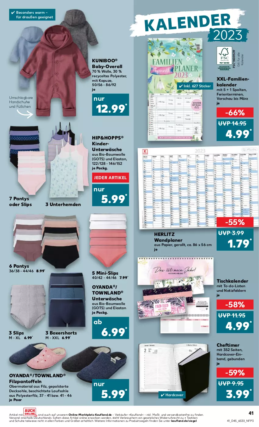 Aktueller Prospekt Kaufland - von 10.11 bis 16.11.2022 - strona 41 - produkty: Bau, baumwolle, bio, bio-baumwolle, decksohle, eis, ente, erde, handschuhe, hemd, hemden, Kinder, ndk, Overall, Pantoffeln, panty, papier, Rauch, Ria, schuhe, shorts, slip, slips, Ti, timer, tisch, Unterhemd, unterhemden, Unterwäsche, versandkostenfrei, wolle