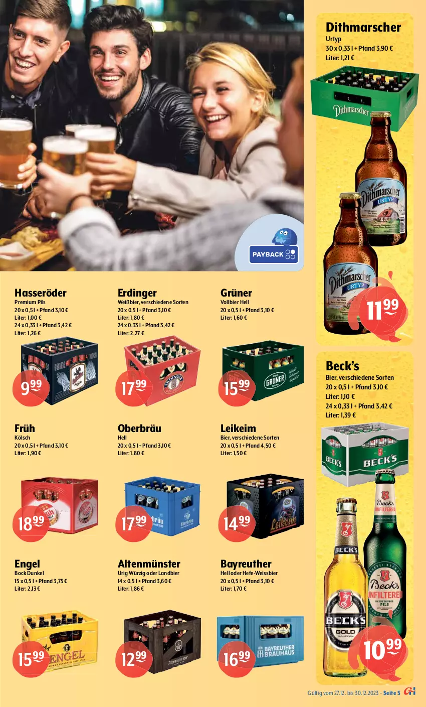 Aktueller Prospekt Getraenke Hoffmann - Prospekte - von 27.12 bis 30.12.2023 - strona 5 - produkty: Altenmünster, berliner, bier, burger, carlsberg, eis, elle, Engel, erdinger, flensburger, gin, hasseröder, Hefe, könig pilsener, mars, Paula, paulaner, pils, pilsener, pilsner, premium pils, Ratsherrn, Staropramen, Ti, urtyp, weissbier, WICK