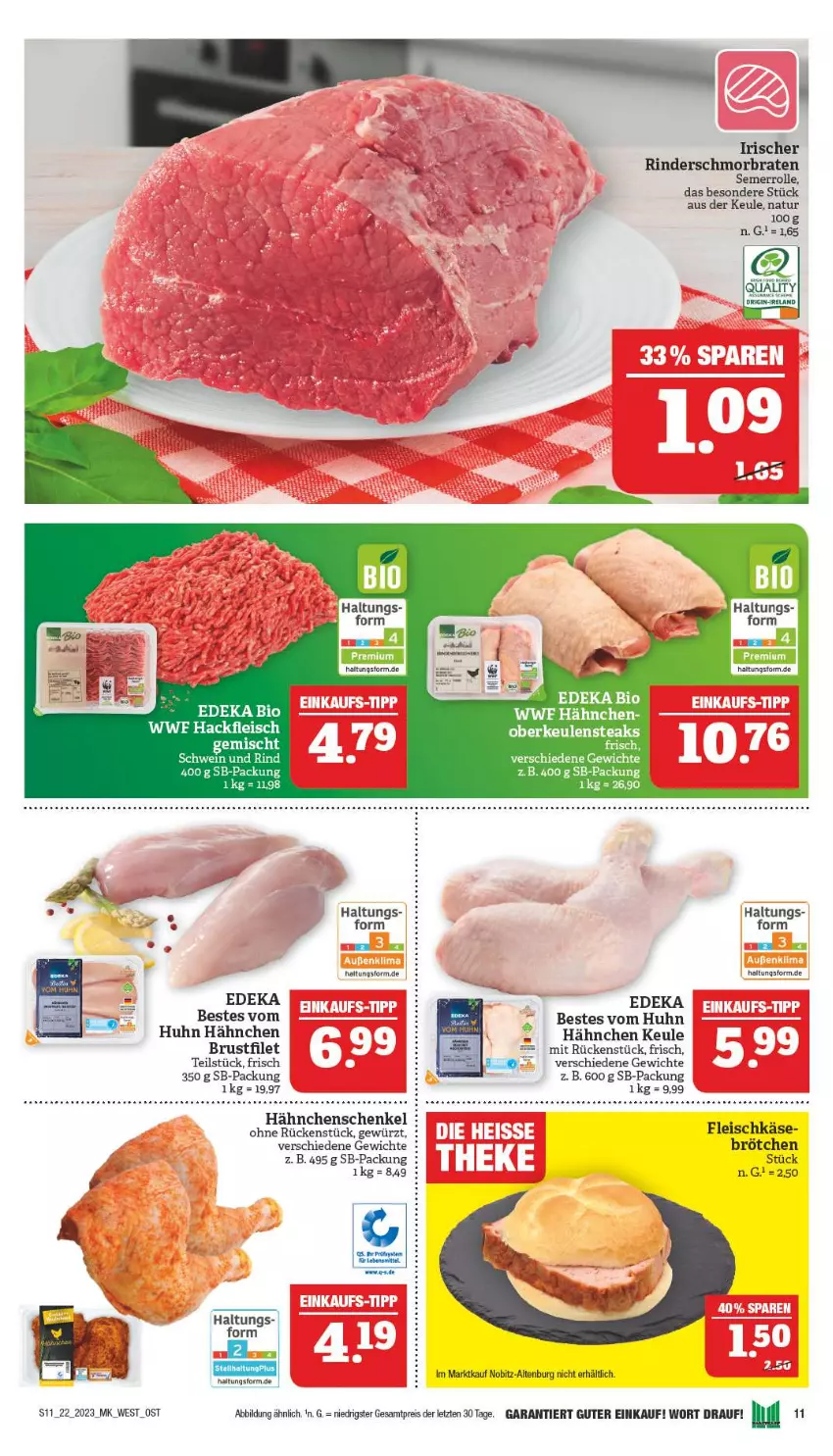 Aktueller Prospekt Marktkauf - Prospekt - von 27.05 bis 03.06.2023 - strona 11 - produkty: bio, braten, brötchen, brustfilet, deka, edeka bio, eis, filet, fleisch, gewürz, hackfleisch, hähnchenschenkel, henkel, natur, reis, rind, rinder, schenkel, schmorbraten, schwein, schwein und rind, steak, steaks, Ti, wein, ZTE