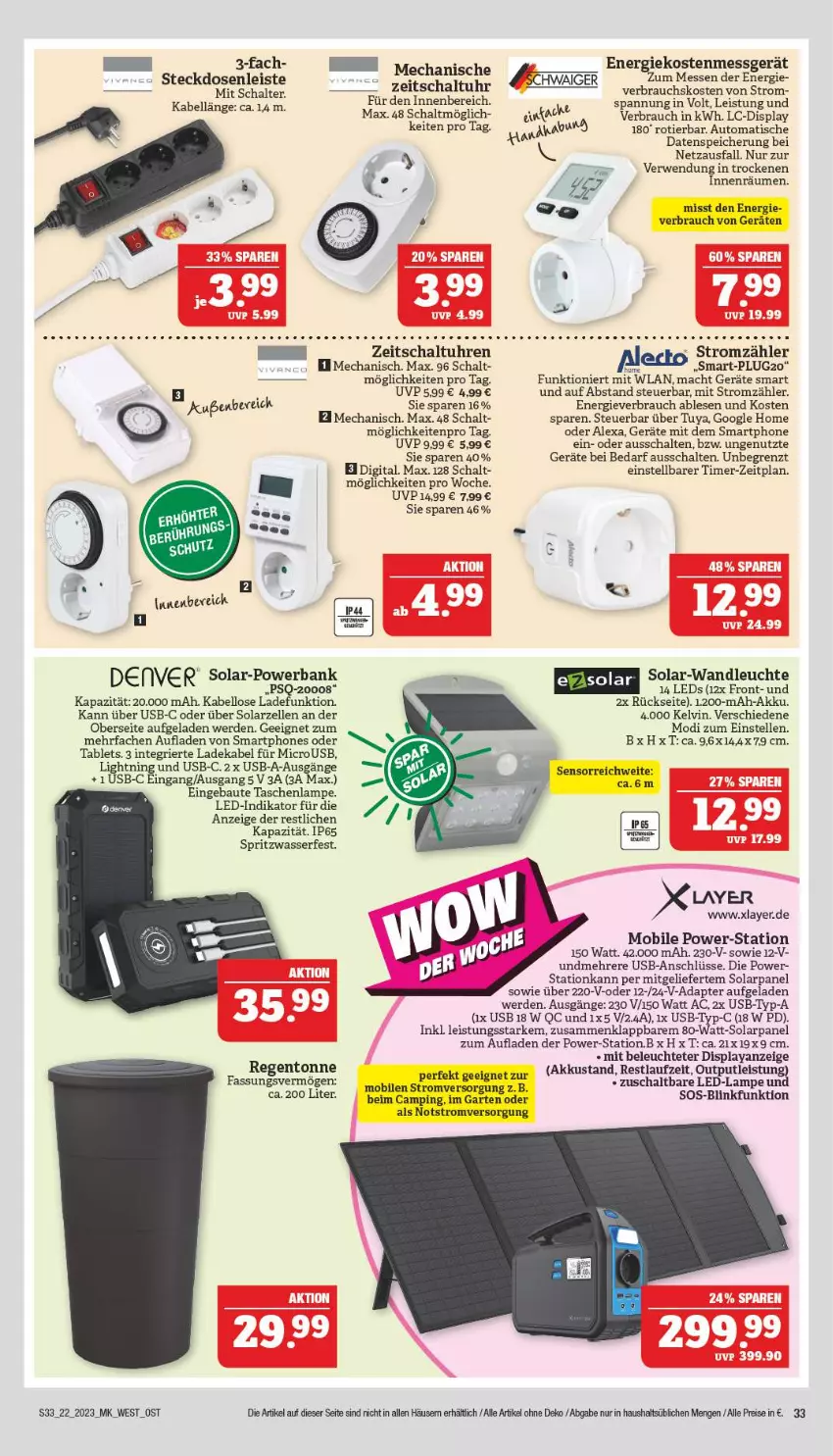 Aktueller Prospekt Marktkauf - Prospekt - von 27.05 bis 03.06.2023 - strona 33 - produkty: adapter, akku, alexa, auto, Bank, Bau, deka, eier, eis, elle, erde, Garten, ladekabel, Lampe, leds, Leuchte, mac, powerbank, Rauch, reis, rwe, Schal, smartphone, smartphones, steckdose, Steckdosenleiste, tablet, Tablets, Tasche, taschen, taschenlampe, Ti, timer, tisch, uhr, usb, wasser, ZTE