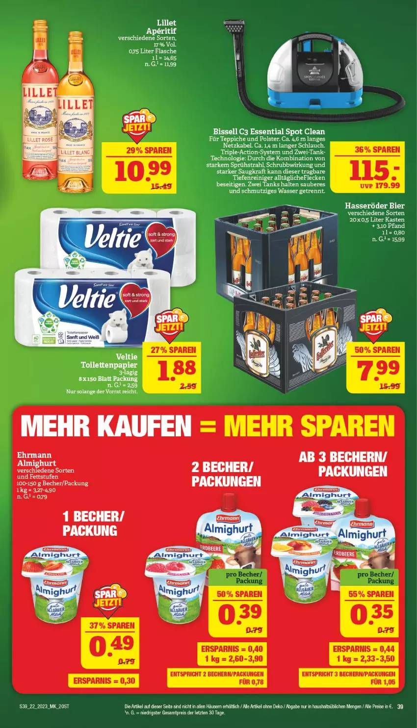 Aktueller Prospekt Marktkauf - Prospekt - von 27.05 bis 03.06.2023 - strona 39 - produkty: aperitif, Becher, bier, eis, flasche, hasseröder, kraft, lillet, reis, schlauch, teppich, teppiche, Ti, wasser, ZTE