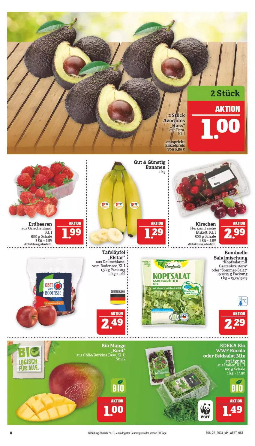 Aktueller Prospekt Marktkauf - Prospekt - von 27.05 bis 03.06.2023 - strona 8 - produkty: banane, bananen, beere, beeren, bonduelle, eis, elle, erdbeere, erdbeeren, Garten, kirsch, kirsche, kirschen, kopfsalat, kräuter, reis, salat, Schal, Schale, tafeläpfel, Ti, ZTE