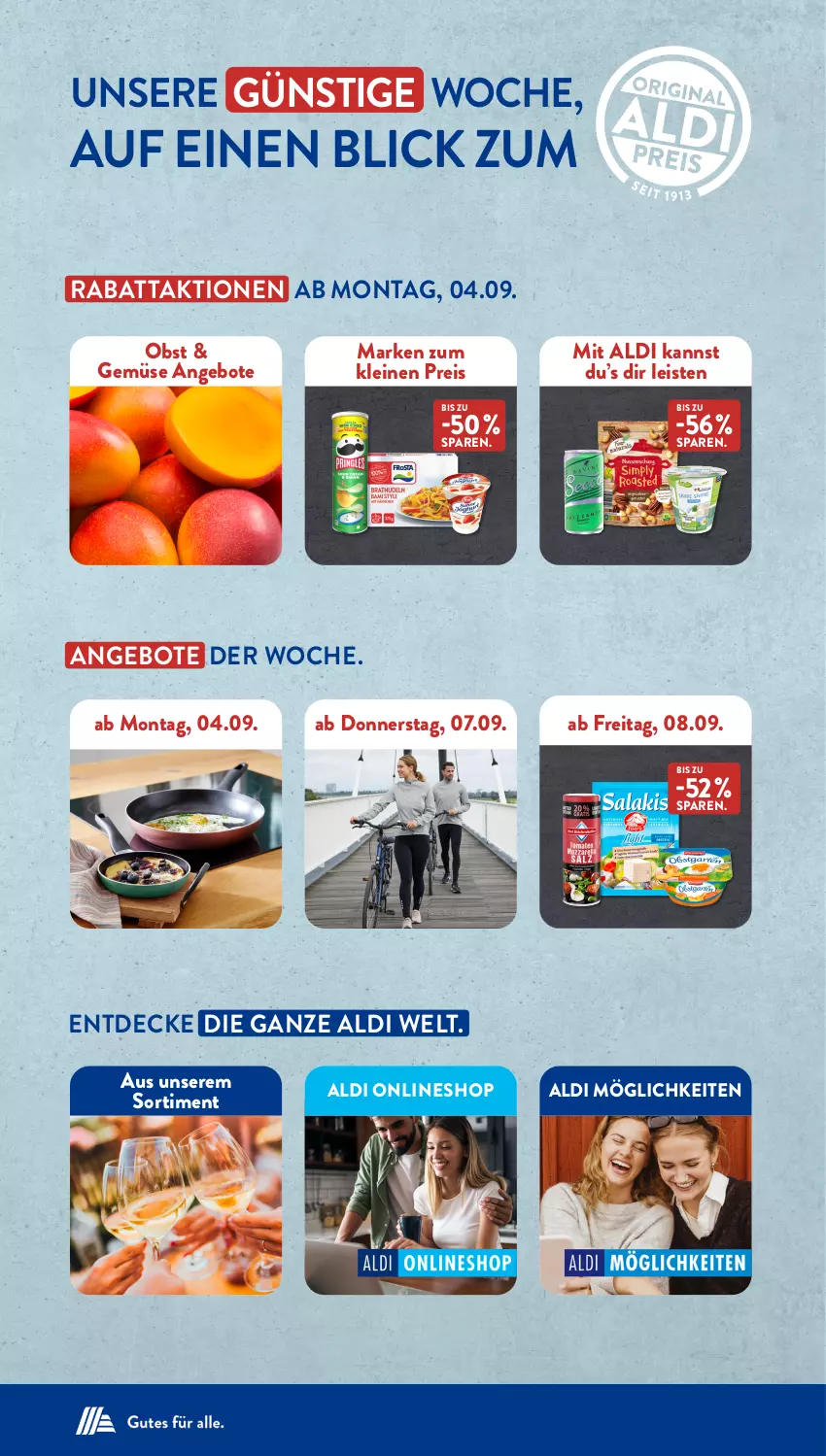 Aktueller Prospekt AldiSud - NÄCHSTE WOCHE - von 04.09 bis 09.09.2023 - strona 2 - produkty: aldi, angebot, angebote, decke, eis, leine, obst, reis, Ti