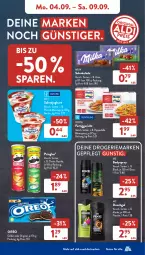 Gazetka promocyjna AldiSud - NÄCHSTE WOCHE - Gazetka - ważna od 09.09 do 09.09.2023 - strona 7 - produkty: aldi, axe, axe duschgel, Becher, body, bodyspray, dell, duschgel, eis, elle, fertiggericht, flasche, frosta, gin, joghur, joghurt, lack, maracuja, milka, milka schokolade, oreo, paprika, pfirsich, pringles, reis, ring, sahne, Sahnejoghurt, schoko, schokolade, spinat, Ti, zott