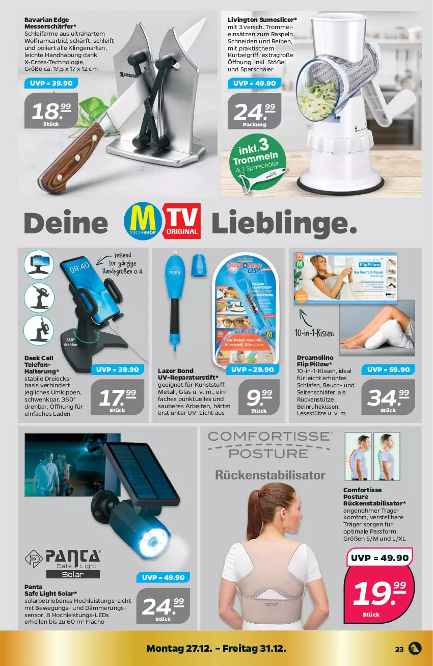 Aktueller Prospekt Netto - Angebote ab Montag - von 27.12 bis 31.12.2021 - strona 23 - produkty: Bau, eis, elle, Handy, kissen, leds, LG, messer, Ria, Sumoslicer, telefon, Ti, tisch, trommel