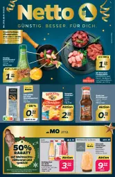 Gazetka promocyjna Netto - Angebote ab Montag - Gazetka - ważna od 31.12 do 31.12.2021 - strona 1 - produkty: baguette, baguettes, Bau, brut, develey, ecco, eis, feinkost, flasche, fleisch, Fondue, frucht, fruchtsecco, Käse, latte, Leuchte, LG, Ofen, Ofenkäse, reifen, rind, rindfleisch, Rostocker, rotkäppchen, rouge, rougette, salz, sauce, schwein, schweine, schweinefleisch, Ti, uhr, wein, weine, Wild