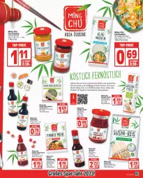 Gazetka promocyjna Edeka - Angebote der Woche - Gazetka - ważna od 14.01 do 14.01.2023 - strona 13 - produkty: beutel, chili, curry, decke, deka, eis, fisch, flasche, fleisch, früchte, küche, meeresfrüchte, meerrettich, mehl, nudel, nudeln, Paniermehl, reis, rel, Rettich, rezept, Sambal Oelek, sauce, sesam, Sesamöl, soja, sojasauce, Sushi, Ti, tuc, wasa