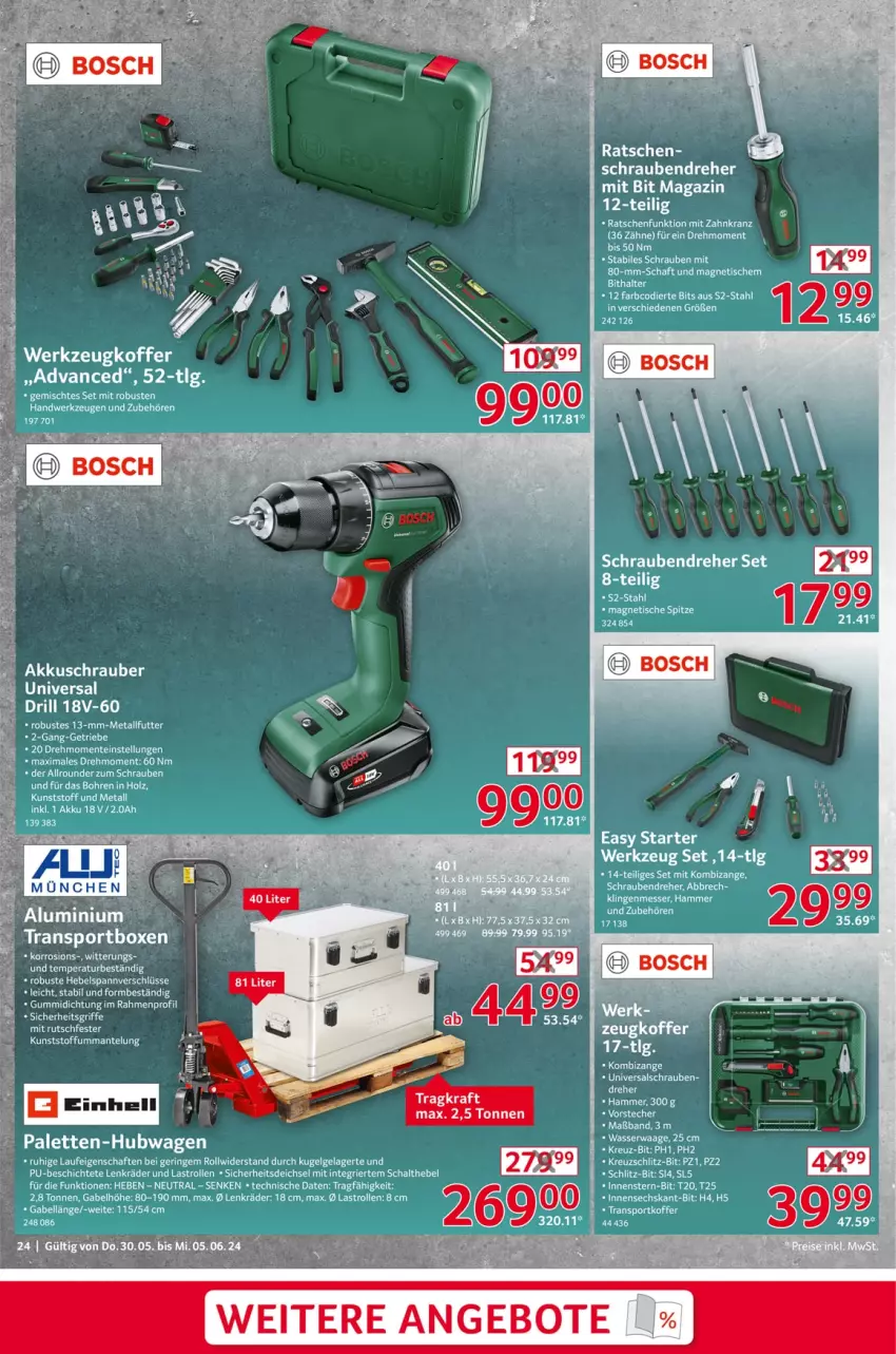 Aktueller Prospekt Selgros - Non Food - von 30.05 bis 05.06.2024 - strona 25 - produkty: akku, akkuschrauber, angebot, angebote, elle, ente, Feigen, gabel, Holz, koffer, Kombizange, Kranz, Kugel, LG, magazin, Mantel, ring, Schal, schrauben, Schraubendreher, Ti, tisch