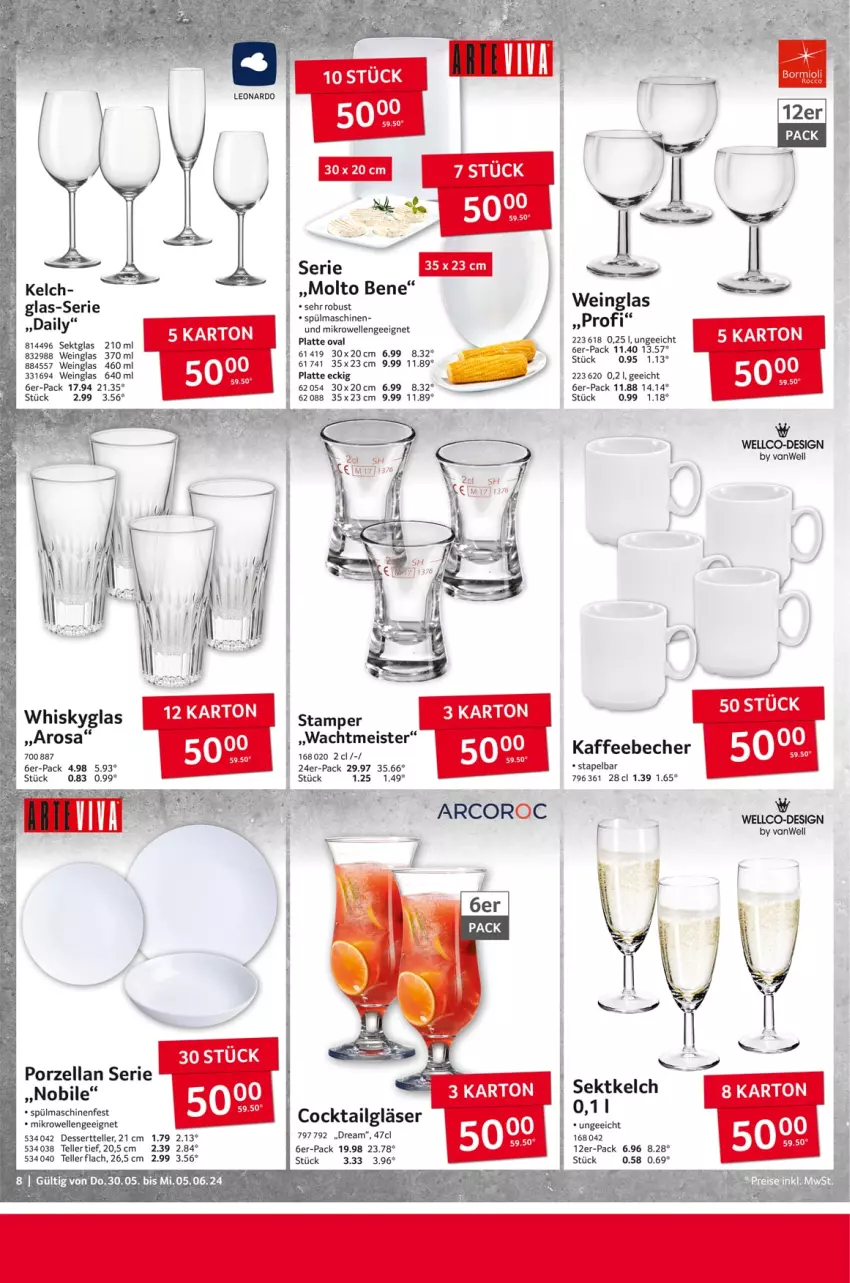 Aktueller Prospekt Selgros - Non Food - von 30.05 bis 05.06.2024 - strona 8 - produkty: Becher, cocktail, dessert, Dessertteller, eis, elle, Gläser, kaffee, kaffeebecher, latte, LG, Meister, mikrowelle, molto, sekt, spülmaschinen, teller, Ti, wein, whisky