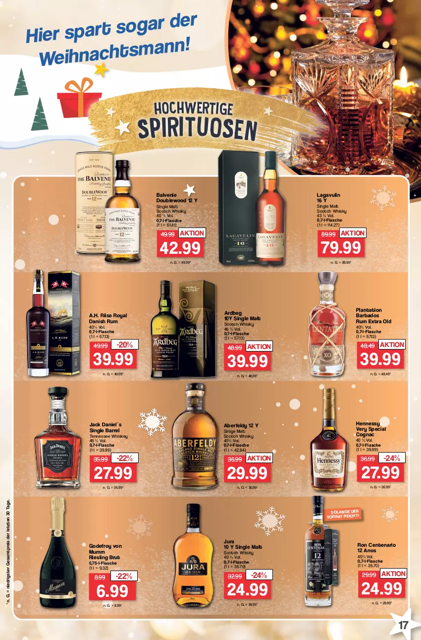 Aktueller Prospekt Famila - Prospekte - von 11.12 bis 16.12.2023 - strona 17 - produkty: Ardbeg, Bad, brut, Cognac, eis, ente, flasche, jack daniel, Jura, LG, mumm, reis, rel, riesling, rum, scotch, scotch whisky, single malt, spirituosen, tennessee whiskey, Ti, whiskey, whisky, ZTE