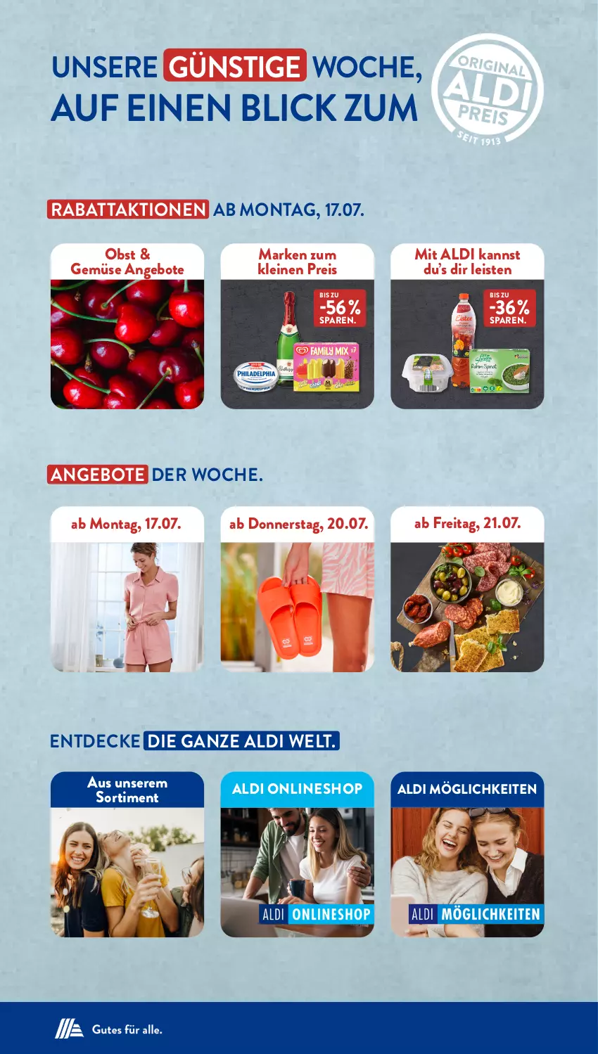 Aktueller Prospekt AldiSud - NÄCHSTE WOCHE - von 17.07 bis 22.07.2023 - strona 2 - produkty: aldi, angebot, angebote, decke, eis, leine, obst, reis, Ti