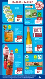 Gazetka promocyjna AldiSud - NÄCHSTE WOCHE - Gazetka - ważna od 22.07 do 22.07.2023 - strona 13 - produkty: aldi, bio, brut, chardonnay, cookie, cookies, eis, eistee, Elektro, elle, erde, flasche, hafer, Hafercookies, HP, kakao, kiwi, Konserven, Laufen, mais, milch, obst, orange, orangen, pril, reis, riesling, schoko, schokolade, spinat, tee, Ti, vollmilch, wein, Zartbitterschokolade, ZTE, zucker