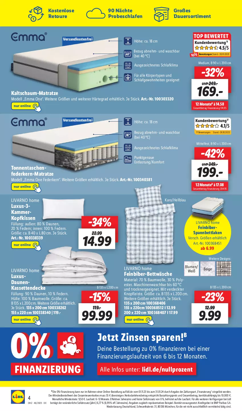 Aktueller Prospekt Lidl - Aktionsprospekt - von 13.11 bis 18.11.2023 - strona 58 - produkty: auer, Bau, baumwolle, bett, bettwäsche, blume, blumen, decke, dell, eis, erde, Ergee, federkern, kaltschaum-matratze, Kassettendecke, kissen, kopfkissen, korb, matratze, Mode, ndk, reis, Ria, spannbettlaken, Tasche, taschen, taschenfederkern-matratze, Ti, Trockner, versandkostenfrei, wolle