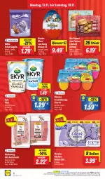 Gazetka promocyjna Lidl - Aktionsprospekt - Gazetka - ważna od 18.11 do 18.11.2023 - strona 10 - produkty: angebot, arla, arla skyr, aufschnitt, coupon, danone, danone fruchtzwerge, elle, ferrero, Floralys, frucht, fruchtzwerge, Kinder, küche, Küchen, Kugel, milka, ndk, Schal, Schale, Skyr, teller, Ti, tücher