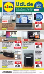 Gazetka promocyjna Lidl - Wochen-Highlights im Onlineshop - Gazetka - ważna od 22.01 do 22.01.2023 - strona 1 - produkty: akku, Aktenvernichter, angebot, angebote, Bank, Behälter, celeron, eis, elle, HDMI, Intel, ips-display, lautsprecher, Mode, monitor, ndk, office, papier, powerbank, reis, rel, ryzen, Schal, Schale, silvercrest, ssd, telefon, Ti, uhr, VivoBook, wasser