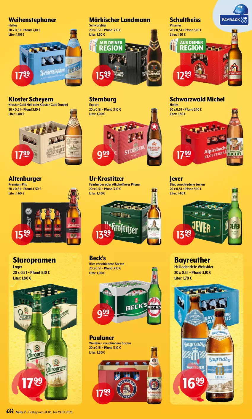 Aktueller Prospekt Getraenke Hoffmann - Prospekte - von 24.03 bis 29.03.2025 - strona 7 - produkty: alkohol, altenburger, bier, burger, eis, elle, Hefe, jever, Paula, paulaner, pils, pilsener, pilsner, premium pils, Schultheiss, Staropramen, Sternburg, Ti, weihenstephan, weissbier