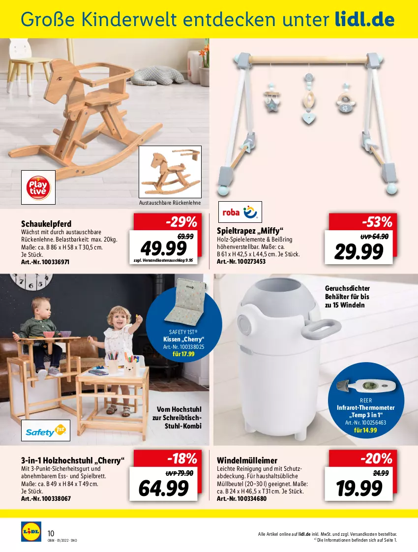 Aktueller Prospekt Lidl - Aktuelle Onlineshop-Highlights - von 01.01 bis 31.01.2022 - strona 10 - produkty: aust, Behälter, beutel, decke, eimer, ente, Holz, Kinder, kissen, leimer, müllbeutel, ndk, Reinigung, ring, rückenlehne, rwe, Schaukel, schreibtisch, Spiele, stuhl, thermometer, Ti, tisch, windeln