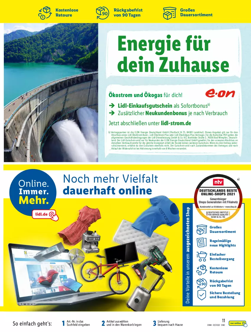 Aktueller Prospekt Lidl - Aktuelle Onlineshop-Highlights - von 01.01 bis 31.01.2022 - strona 11 - produkty: angebot, auer, Bad, eis, elle, gutschein, korb, LG, Rauch, Ti, usb