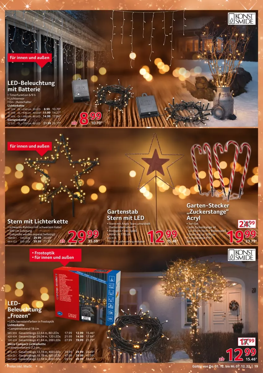 Aktueller Prospekt Selgros - Nonfood - von 01.12 bis 07.12.2022 - strona 19 - produkty: batterie, eis, ente, erde, Garten, Kette, Lampe, leds, lichterkette, Ti, topf, zucker