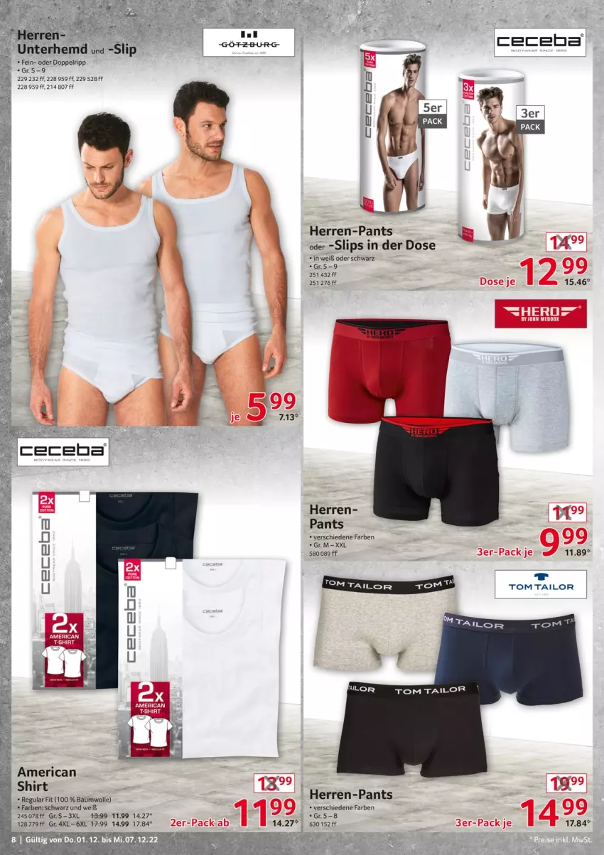 Aktueller Prospekt Selgros - Nonfood - von 01.12 bis 07.12.2022 - strona 8 - produkty: Bau, baumwolle, hemd, herren-pants, Pants, shirt, slip, slips, T-Shirt, tom tailor, wolle