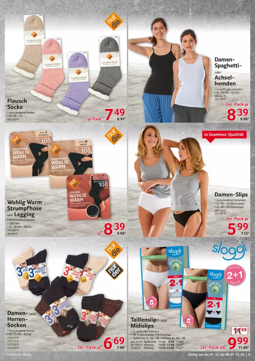 Aktueller Prospekt Selgros - Nonfood - von 01.12 bis 07.12.2022 - strona 9 - produkty: Bau, baumwolle, bikini, Damen-Slip, damen-slips, hemd, hemden, hose, Ria, rum, slip, slips, socken, spaghetti, Strumpfhose, Taillenslip, Ti, wolle