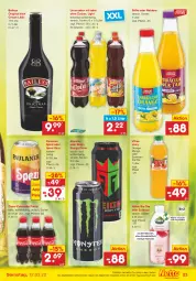 Gazetka promocyjna Netto Marken-Discount - Filial-Angebote - Gazetka - ważna od 12.03 do 12.03.2022 - strona 23 - produkty: angebot, baileys, bio, coca-cola, cola, drink, eis, energy drink, fanta, früchte, gin, irish cream, likör, limo, limonade, limonaden, mango, monster, Nektar, orange, Paula, paulaner, reis, säfte, Spezi, tee, Ti, vitrex, volvic, ZTE, zucker