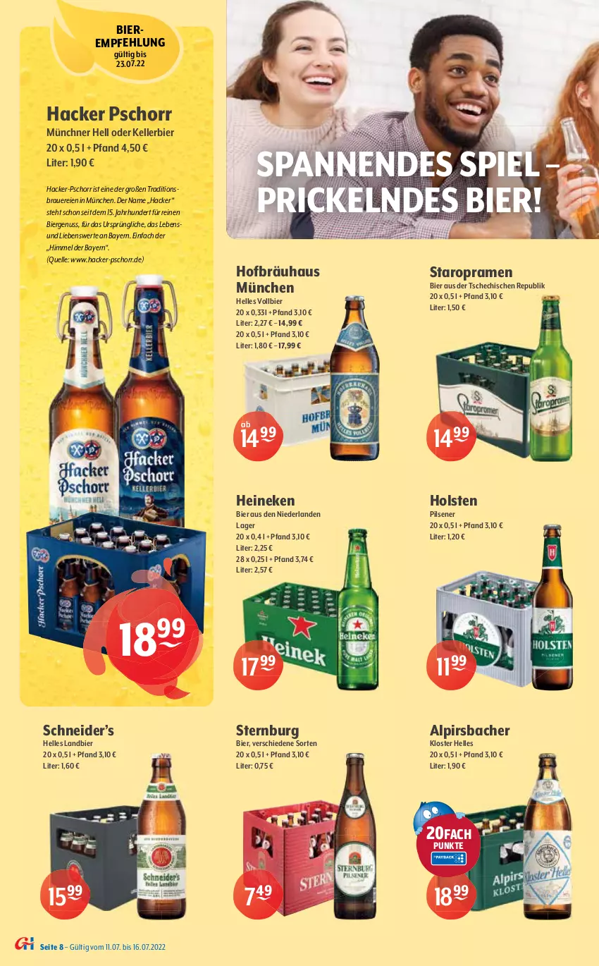 Aktueller Prospekt Getraenke Hoffmann - Prospekte - von 11.07 bis 16.07.2022 - strona 8 - produkty: alkohol, Alpirsbacher, altenburger, auer, Benediktiner, Berger, bier, Biere, burger, eis, elle, erde, erdinger, getränk, getränke, gewinnspiel, hacker pschorr, heineken, holsten, jbl, jever, kellerbier, krombache, krombacher, LG, mönchshof, natur, nuss, pils, pilsener, radeberger, Spiele, Staropramen, Sternburg, Ti, usb, weck, weissbier, zitrone