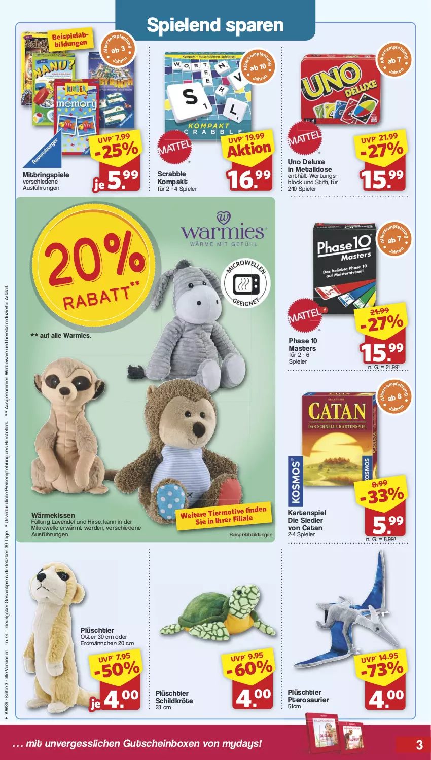 Aktueller Prospekt Famila - Prospekte - von 23.09 bis 28.09.2024 - strona 3 - produkty: angebot, angebote, beispielabbildung, eis, elle, erde, gutschein, Kartenspiel, kissen, lavendel, mikrowelle, mydays, Plüsch, reis, ring, Spiele, teller, Ti, ZTE