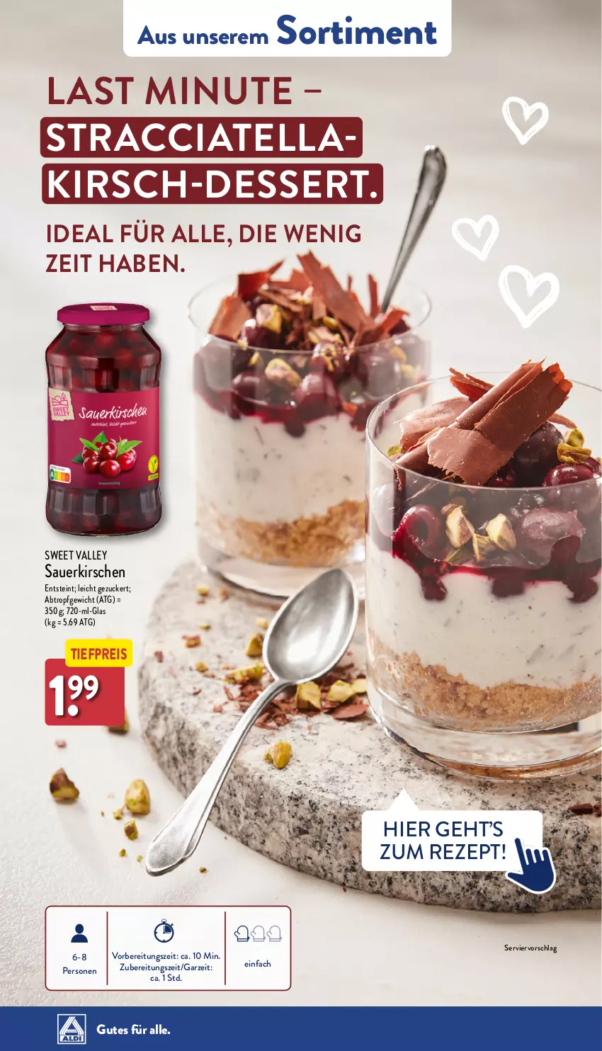 Aktueller Prospekt Aldi Nord - Von Montag - von 12.02 bis 17.02.2024 - strona 36 - produkty: ACC, auer, dessert, eis, kirsch, kirsche, kirschen, reis, rezept, sauerkirschen, Ti, tiefpreis, zucker