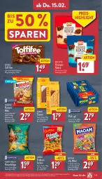 Gazetka promocyjna Aldi Nord - Von Montag - Gazetka - ważna od 17.02 do 17.02.2024 - strona 29 - produkty: beutel, biscotto, chips, cola, creme, eis, elle, erdnuss, ferrero, frucht, funny-frisch, geback, gin, hanuta, kakao, keks, kekse, leibniz, lorenz, mac, maoam, mit frucht, nuss, Pick Up!, reis, storck, teller, Ti, toffifee, ZTE