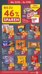 Gazetka promocyjna Aldi Nord - Von Montag - Gazetka - ważna od 17.02 do 17.02.2024 - strona 7 - produkty: alkohol, aus der tiefkühlung, beutel, bifi, biscotto, brot, cola, coppenrath, Dr. Oetker, eis, elle, gin, Golden Longs, Goldstücke, karamell, keks, kekse, knäckebrot, knoblauch, Kugel, LG, Mantel, mccain, milch, milka, reis, riegel, ristorante, salami, schoko, schokolade, teller, Ti, vollmilch, ZTE