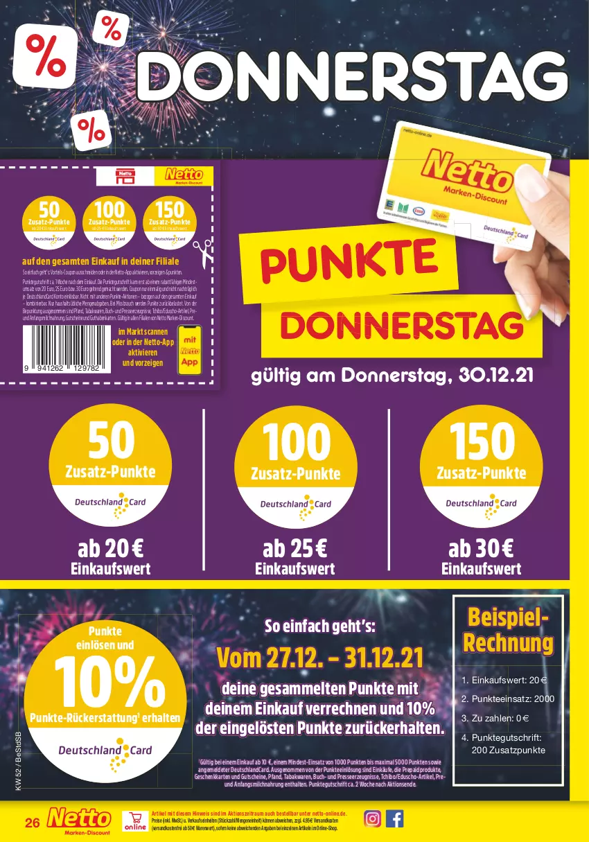 Aktueller Prospekt Netto Marken-Discount - Filial Angebote - von 27.12 bis 31.12.2021 - strona 26 - produkty: buch, coupon, deutschlandcard, discount, eduscho, eis, elle, erde, guthabenkarte, gutschein, gutscheine, mac, marken-discount, milch, ndk, Rauch, reis, Tchibo, tee, Ti, versandkostenfrei