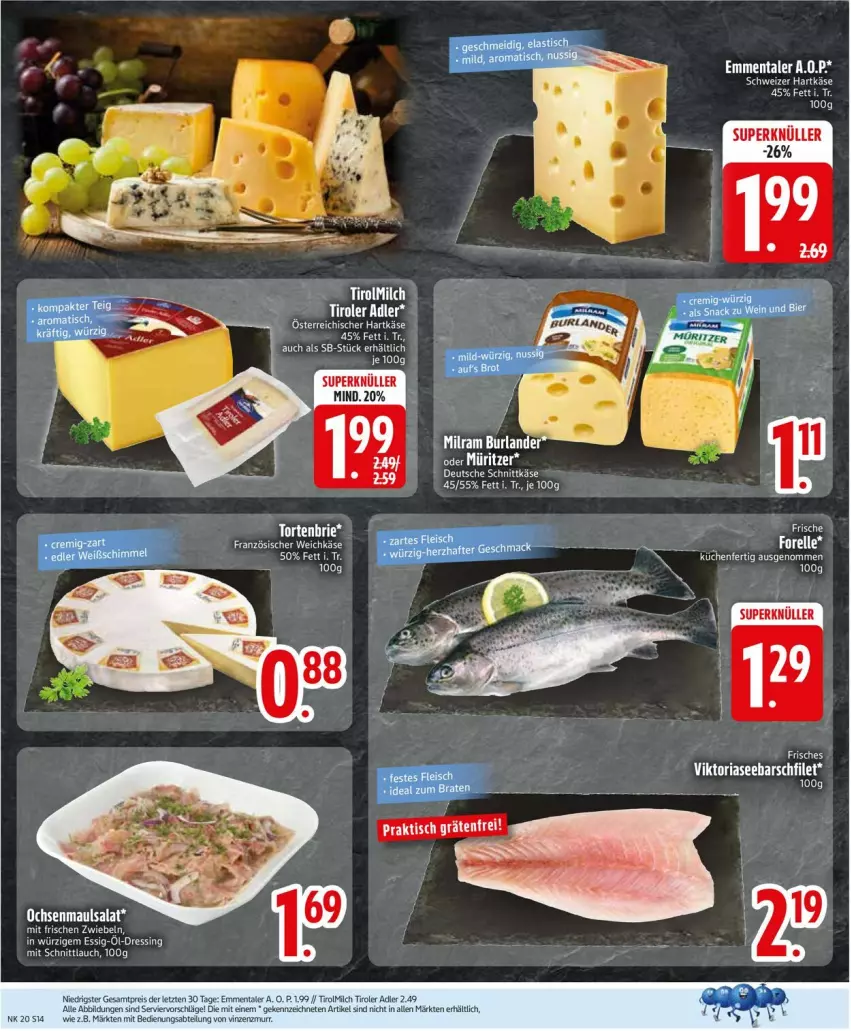 Aktueller Prospekt Edeka - Prospekte - von 11.05 bis 16.05.2026 - strona 16 - produkty: Abtei, eier, eis, emmentaler, ente, filet, französischer weichkäse, Käse, milch, reis, Ria, salat, schnittlauch, Ti, tisch, weichkäse, ZTE, zwiebel, zwiebeln