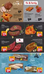 Gazetka promocyjna Rewe - Prospekte - Gazetka - ważna od 19.06 do 19.06.2022 - strona 4 - produkty: braten, burger, eis, elle, erde, filet, filets, fisch, fleisch, forelle, gewürz, gewürzsalz, gin, grill, grillhähnchen, grillkotelett, grillkoteletts, hähnchenschenkel, henkel, hüftsteak, Kalbsleber, knoblauch, kotelett, krustenbraten, lamm, lammkeule, mac, marinade, medaillons, nuss, pfanne, pfannen, pfeffer, rel, rind, rindfleisch, Rotbarsch, rotbarschfilet, saft, salz, schenkel, scholl, schwein, schweine, schweinefilet, steak, steaks, Ti, tuc, vita, wasser, wein, weine