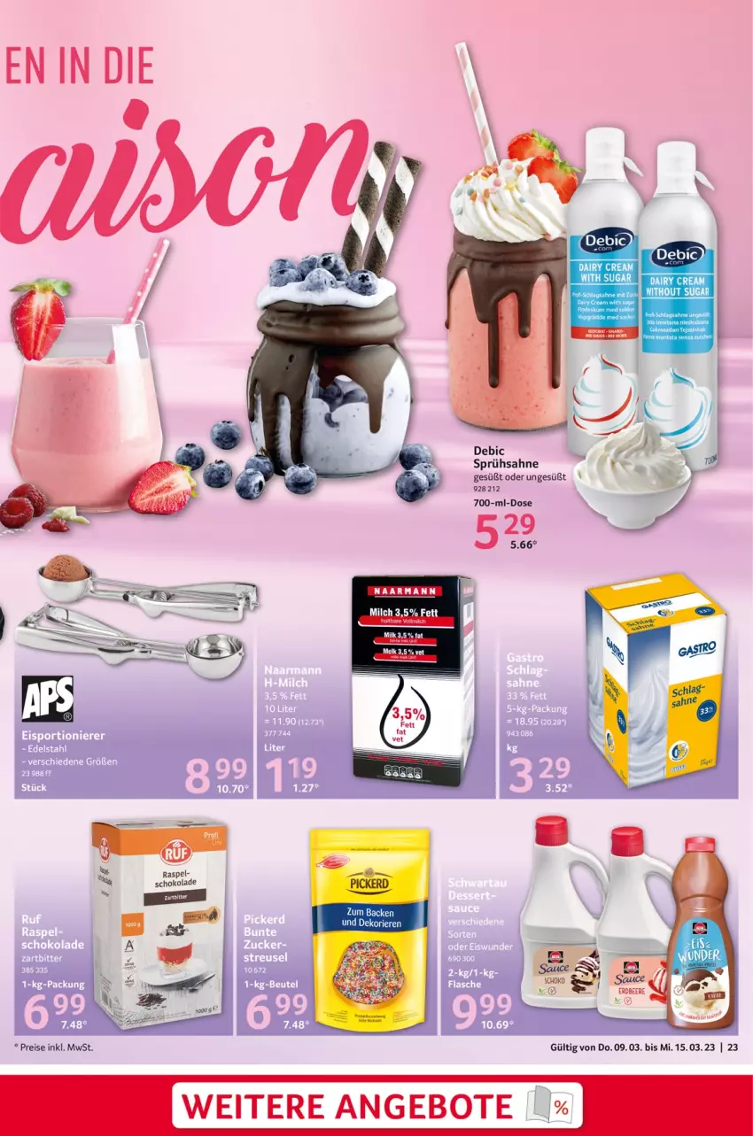 Aktueller Prospekt Selgros - Food - von 09.03 bis 15.03.2023 - strona 23 - produkty: angebot, angebote, edelstahl, eis, milch, reis, sahne, schoko, schokolade, Ti, Yo