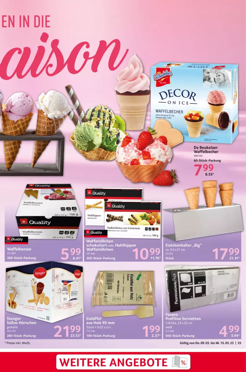 Aktueller Prospekt Selgros - Food - von 09.03 bis 15.03.2023 - strona 25 - produkty: angebot, angebote, Becher, de beukelaer, eis, reis, schoko, schokolade, Serviette, servietten, Ti, Waffelröllchen