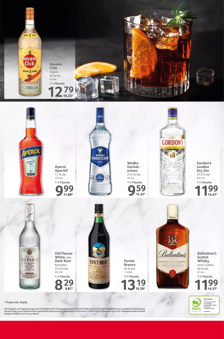 Aktueller Prospekt Selgros - Food - von 09.03 bis 15.03.2023 - strona 32 - produkty: angebot, angebote, aperitif, aperol, Bad, ball, blended scotch, blended scotch whisky, dry gin, eis, Fernet, flasche, gin, gordon, Gordon’s, LG, Rauch, reis, rum, scotch, scotch whisky, Ti, whisky, wodka