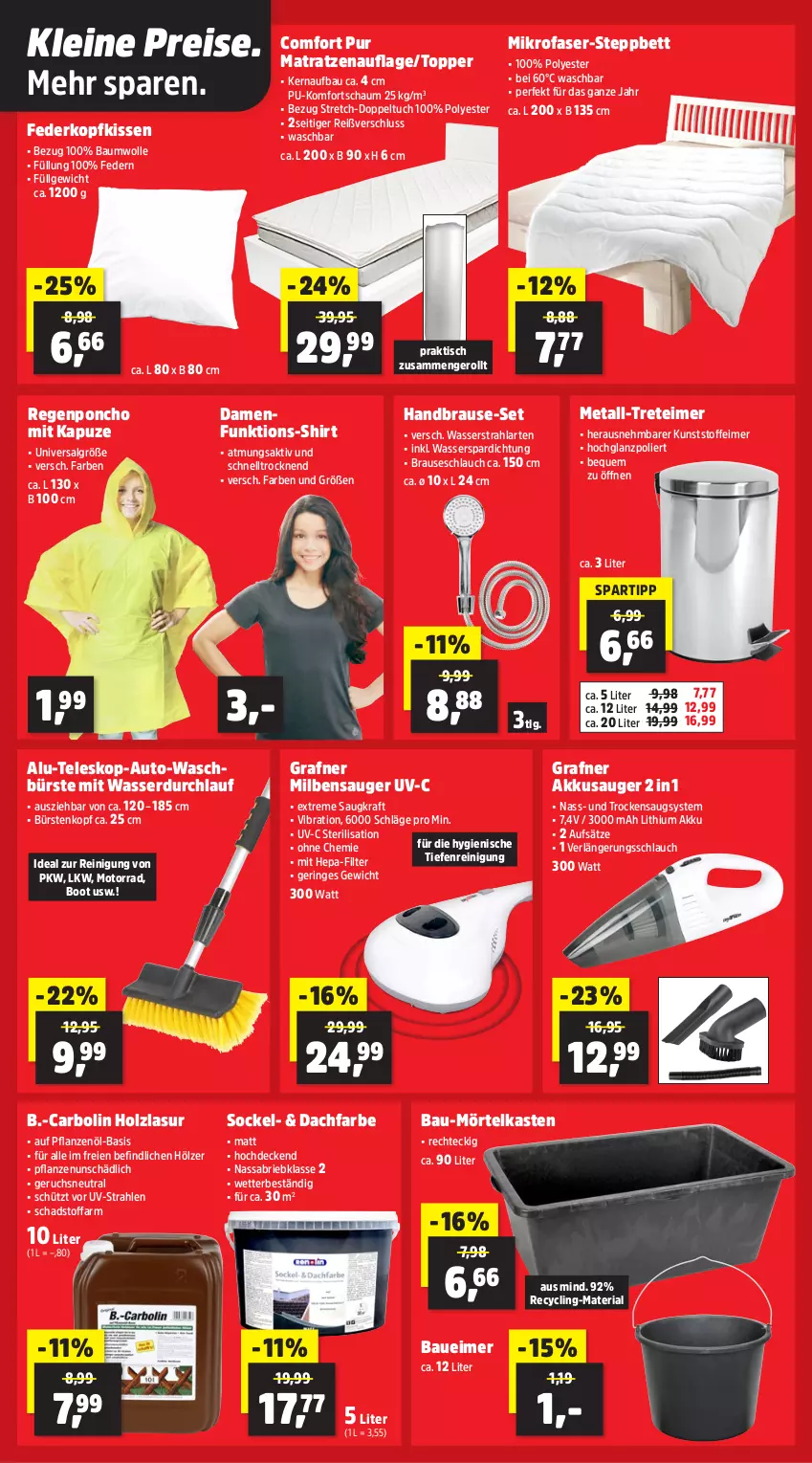 Aktueller Prospekt Thomas Philipps - von 02.06 bis 07.06.2025 - strona 11 - produkty: akku, auto, Bau, Baueimer, baumwolle, bett, brause, brauseschlauch, brie, bürste, bürsten, Clin, decke, eimer, eis, handbrause, hochglanz, Holz, holzlasur, kissen, kopfkissen, kraft, leine, LG, matratze, matratzen, matratzenauflage, mikrofaser, pflanze, pflanzen, Pflanzenöl, Reinigung, reis, Ria, ring, schlauch, shirt, spartipp, steppbett, Teleskop, Ti, tisch, topper, treteimer, tuc, wasser, wolle