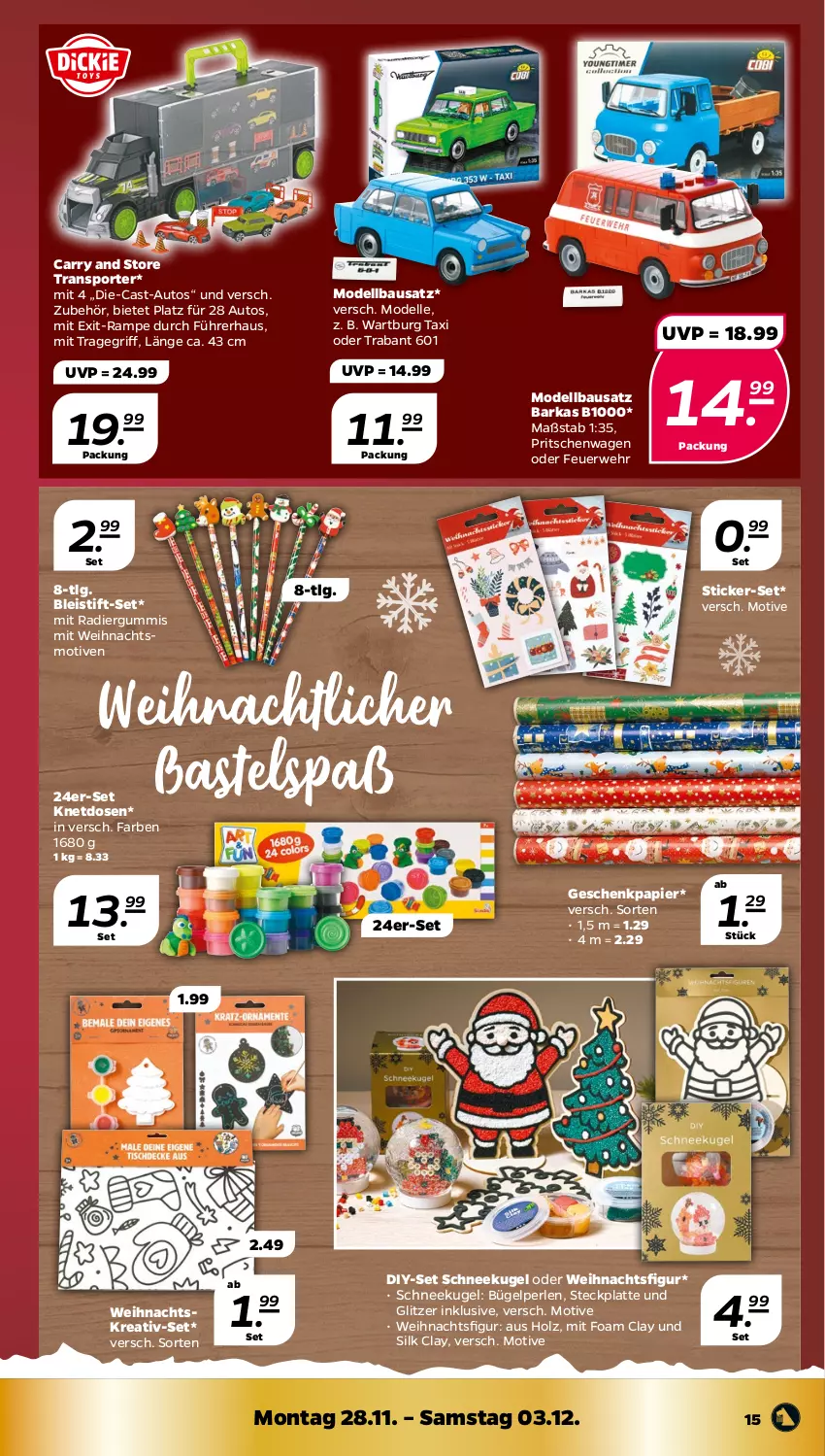 Aktueller Prospekt Netto - Woche 48 - von 28.11 bis 03.12.2022 - strona 15 - produkty: auto, Bau, Bleistift, bügel, dell, eis, elle, Geschenkpapier, Holz, Kugel, latte, LG, Mode, papier, perlen, Radiergummi, rwe, Schneekugel, Sport, Ti, tragegriff, Weihnachtsfigur