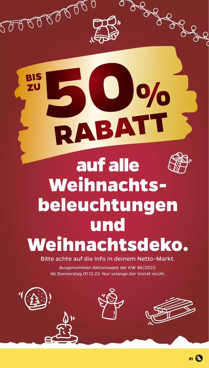 Aktueller Prospekt Netto - Woche 48 - von 28.11 bis 03.12.2022 - strona 21 - produkty: beleuchtung, Ti, Weihnachtsbeleuchtung