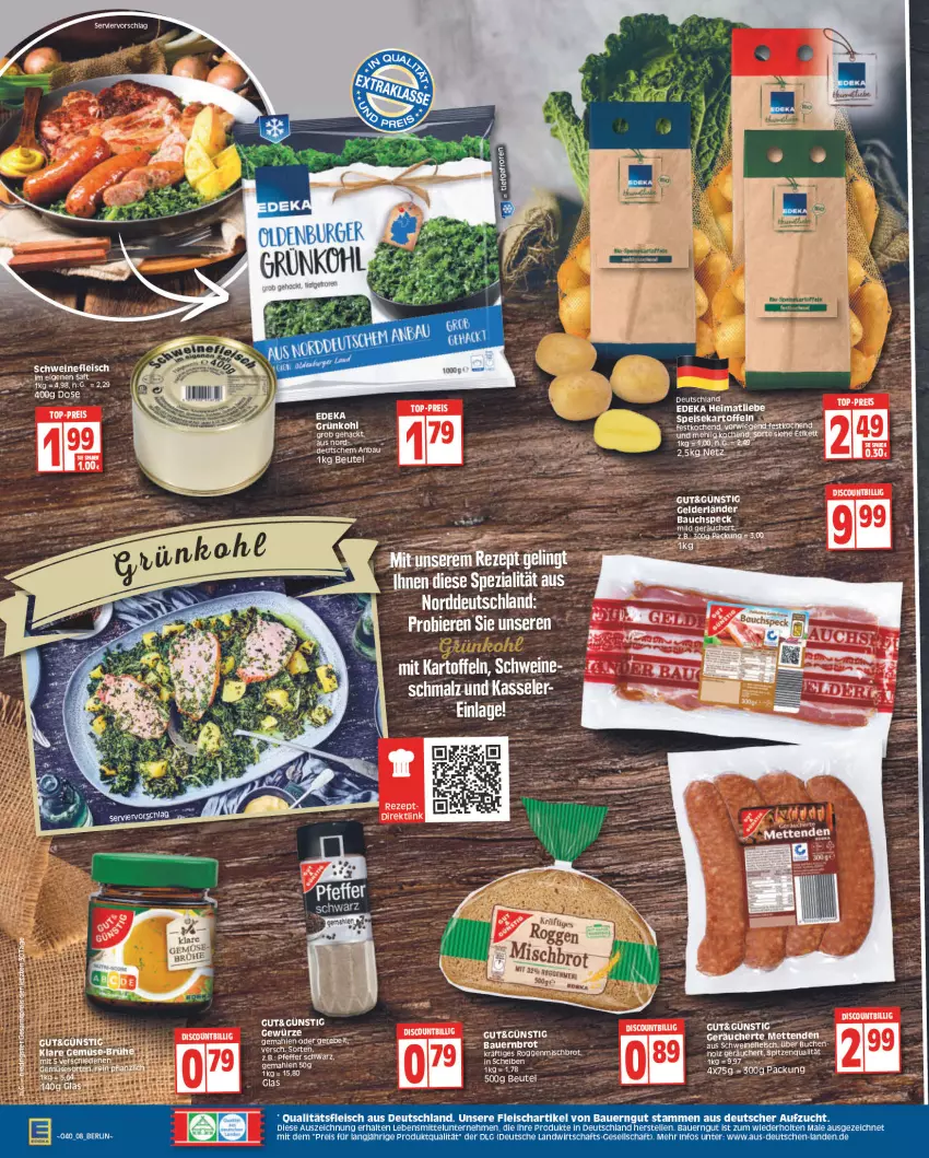 Aktueller Prospekt Edeka - Angebote der Woche - von 03.10 bis 08.10.2022 - strona 8 - produkty: auer, Bau, Bauer, beutel, brot, deka, elle, ente, gewürz, kasseler, LG, malz, pfeffer, rezept, saft, Schmalz, Speck, Spezi, spitzenqualität, tee, Ti